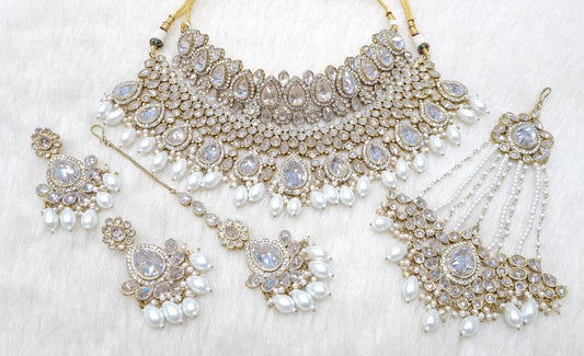 Bridal White Polki Set