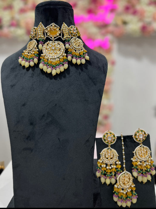 Meenakari Kundan Set